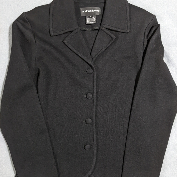 Andrea Jovine black wool‎ blazer jacket size M - Picture 1 of 3